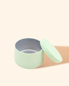 Mint tin with matching lid, shown empty