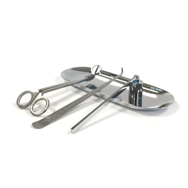 Silver Candle Care Kit with Tray