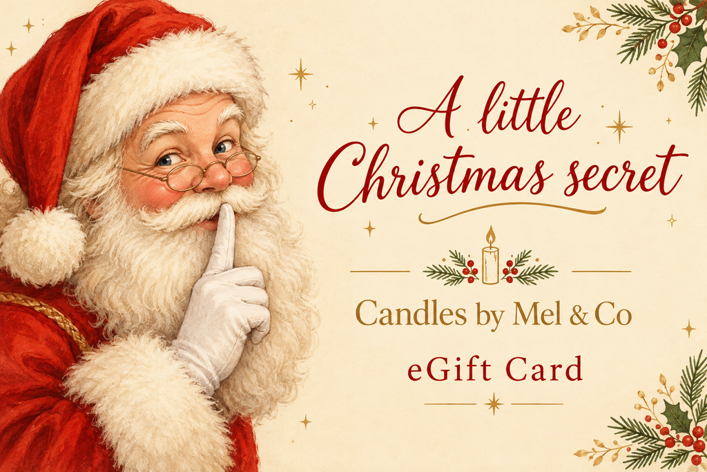 Santa keeping a Christmas gift secret eGift Card design